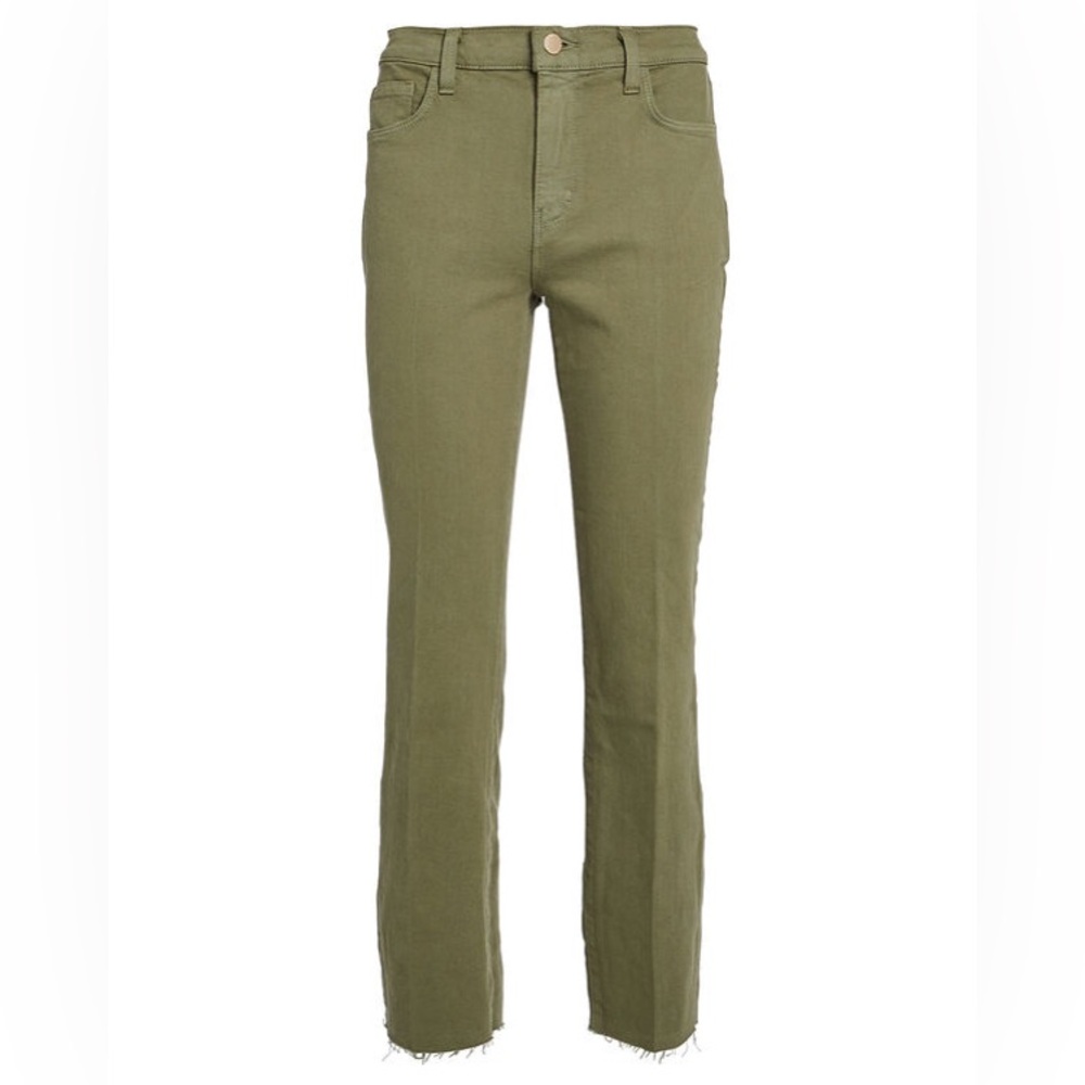 NWT L’AGENCE  Women's Sada Cropped Stretch Frayed Slim High Rise Jeans NWT